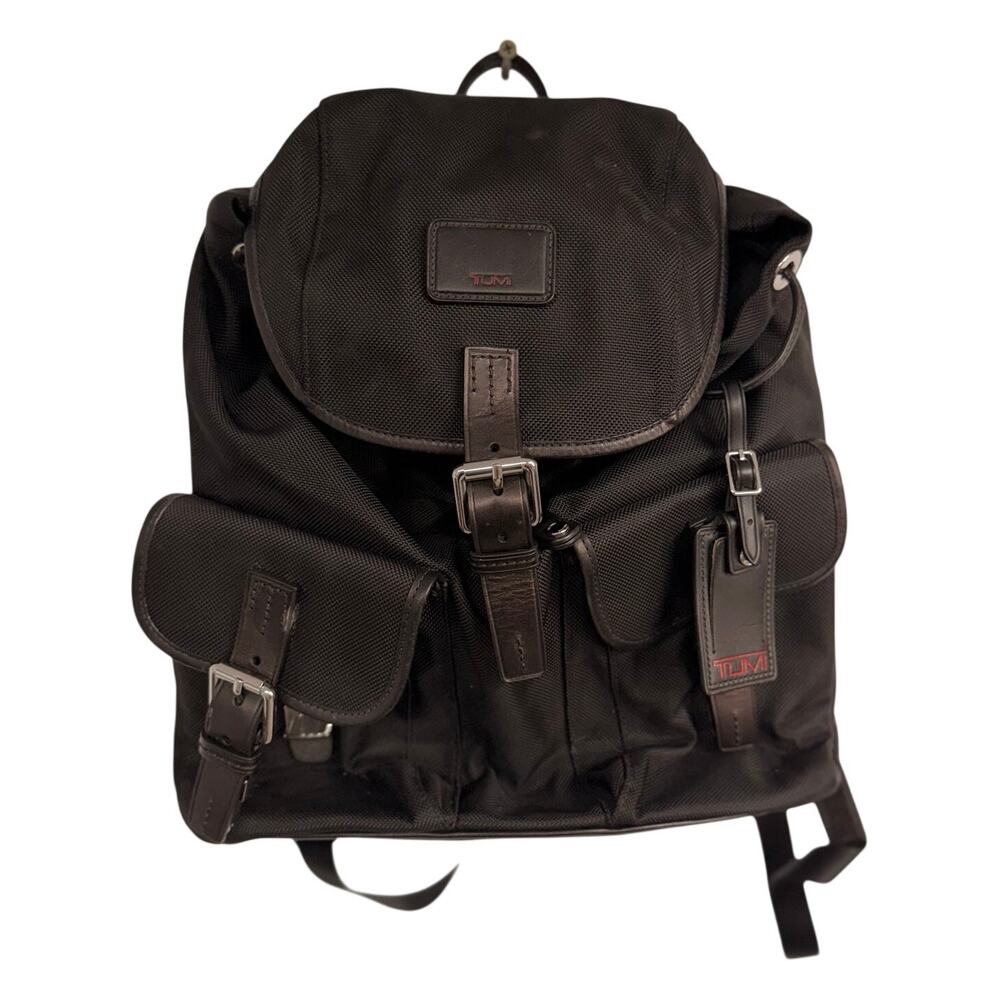 VTG TUMI Townhouse Broadley Black Ballistic Nylon Flap Backpack Style 24180D EUC